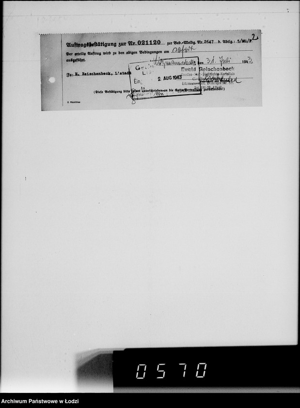 Obraz 6 z jednostki "Lebensmitteleinkauf. Aufträge, Lieferscheinen und Rechnungen 21081-21120"