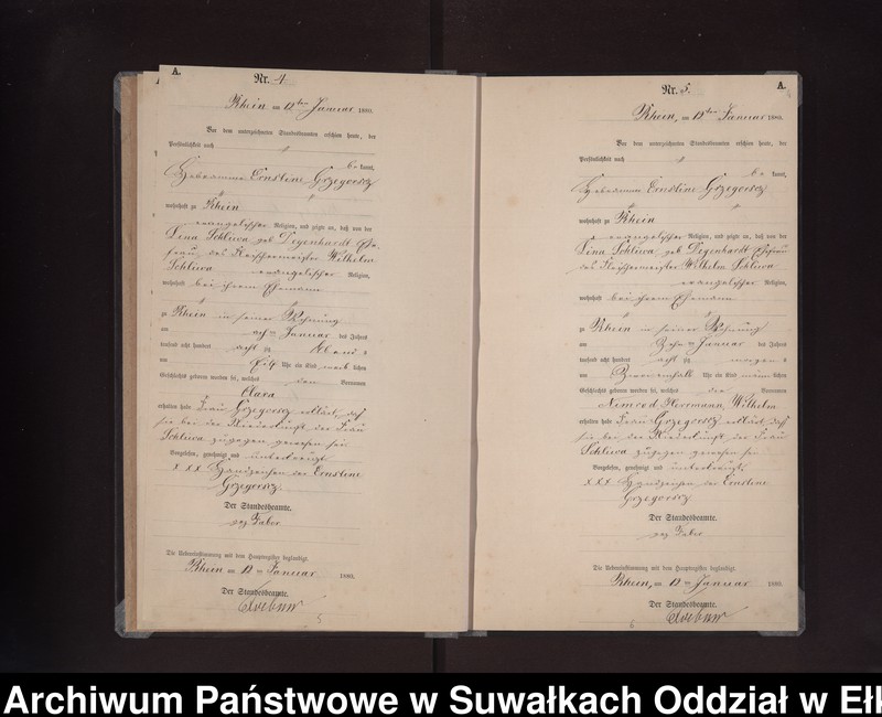 image.from.unit.number "Geburts-Neben-Register des Preussischen Standes-Amtes Rhein Kreis Loetzen"