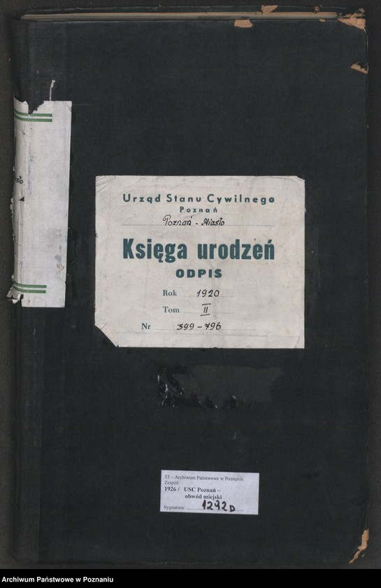 Obraz 2 z jednostki "Księga urodzeń odpis tom II [Rejestr poboczny urodzeń]"