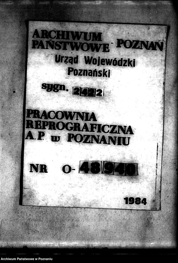 Obraz 1 z jednostki "Rejestr pomiarowy gruntów przymusowej parcelacji majątku Ląd powiatu konińskiego"
