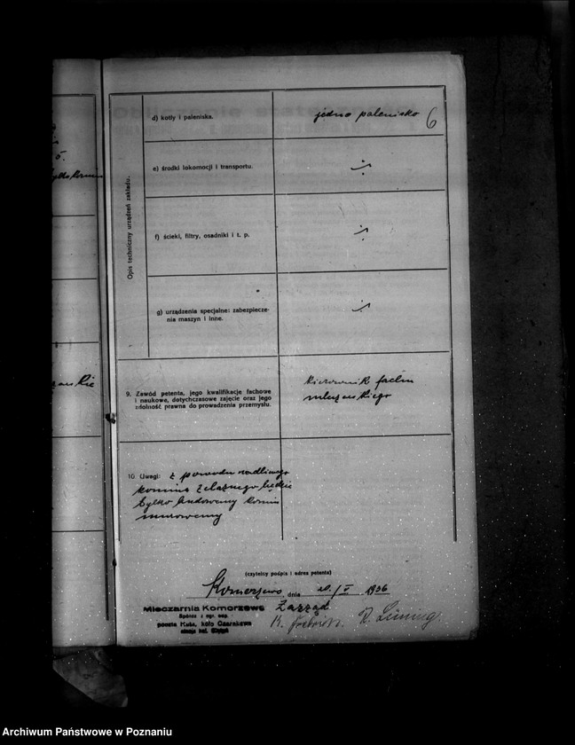 Obraz 10 z jednostki "Zatwierdzenie zakładu przemysłowego /mleczarni/ Firmy Molkereigenossenschaft z ograniczoną odpowiedzialnością w Konarzewie"