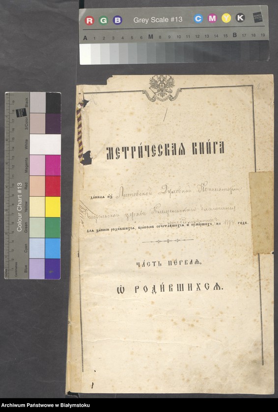 image.from.unit "Metričeskaja kniga... dlja zapisi rodivšichsja, brakom sočetavšichsja i umeršichna [lata 1894-1896]"