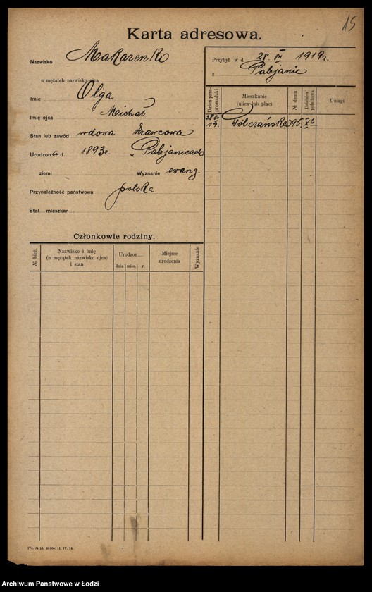 Obraz 17 z jednostki "[Spis ludności Łodzi] Mak - Makowski"