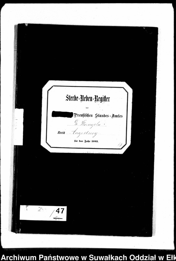 image.from.unit.number "Sterbe-Neben-Register des Preussischen Standes-Amtes Gr. Strengeln Kreis Angerburg"