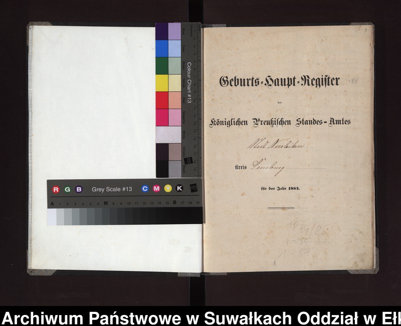 Obraz 4 z jednostki "Geburts-Haupt-Register des Königlichen Preussischen Standes-Amtes Stadt Nicolaiken Kreis Sensburg"