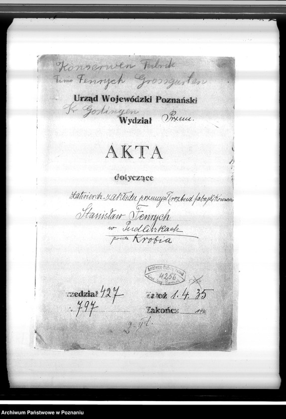 Obraz 4 z jednostki "Zatwierdzenie zakładu przemysłowego /rozbudowa fabryki konserw/ St. Fenrycha w Pudliszkach pow. gostyński"