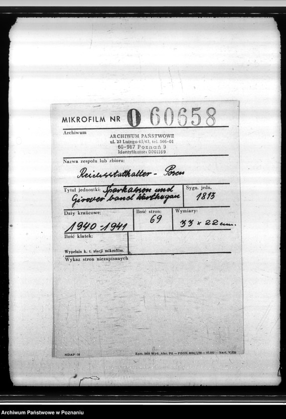 Obraz 2 z jednostki "Sparkassen und Giroverband Wartheland"