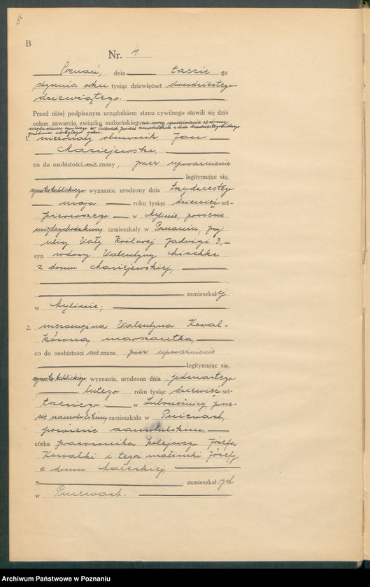 Obraz 10 z jednostki "Księga miejscowa małżeństw tom I [Rejestr główny małżeństw]"