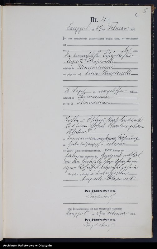 image.from.unit.number "Sterbe-Neben-Register Nr 1 - 22"
