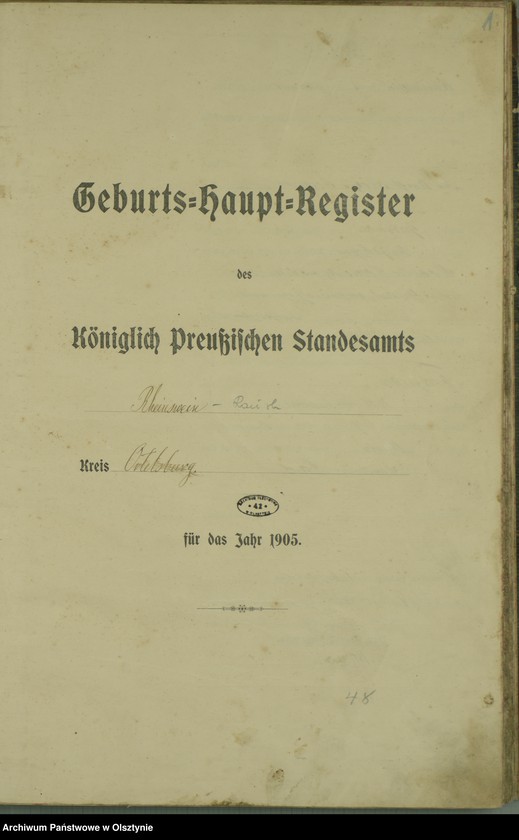 image.from.unit.number "Geburts-Haupt-Register Nr 1 - 129"