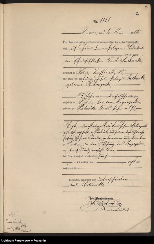 Obraz 13 z jednostki "Księga miejscowa zgonów tom III"