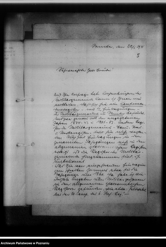 Obraz 9 z jednostki "Militärkirchenbücher [sprawy związane z poszukiwaniem i przejęciem ksiąg kościelnych w garnizonowych kościołach]"