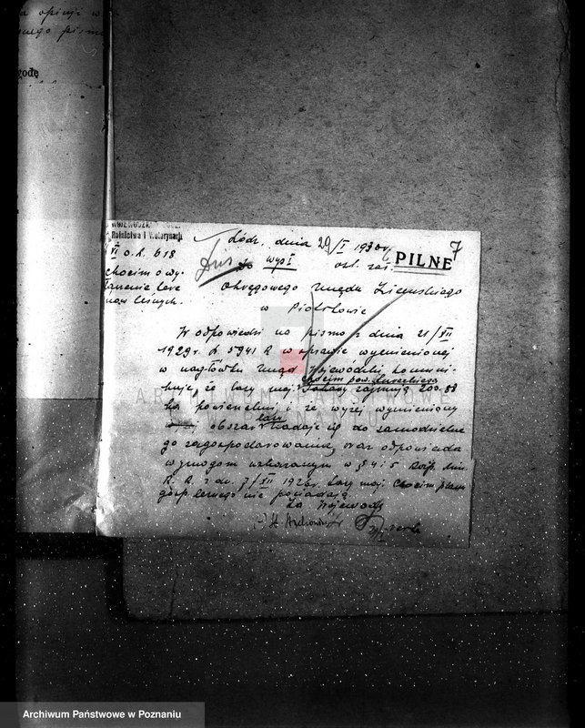 Obraz 11 z jednostki "Sprawa wyłączeń z art.. 4 ustawy z 28 XII 1925 r. i zatwierdzenie projektu planu gospodarczego dla lasu majątku Chocim powiat turecki"