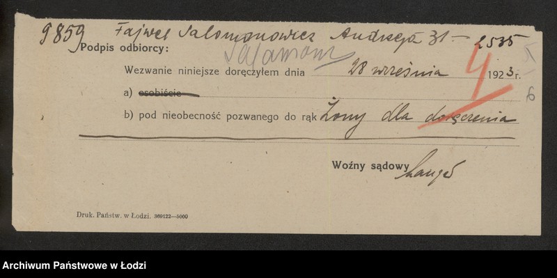 Obraz 8 z jednostki "Fajwel Salomonowicz- wyrób chustek i towarów manufakturowych"