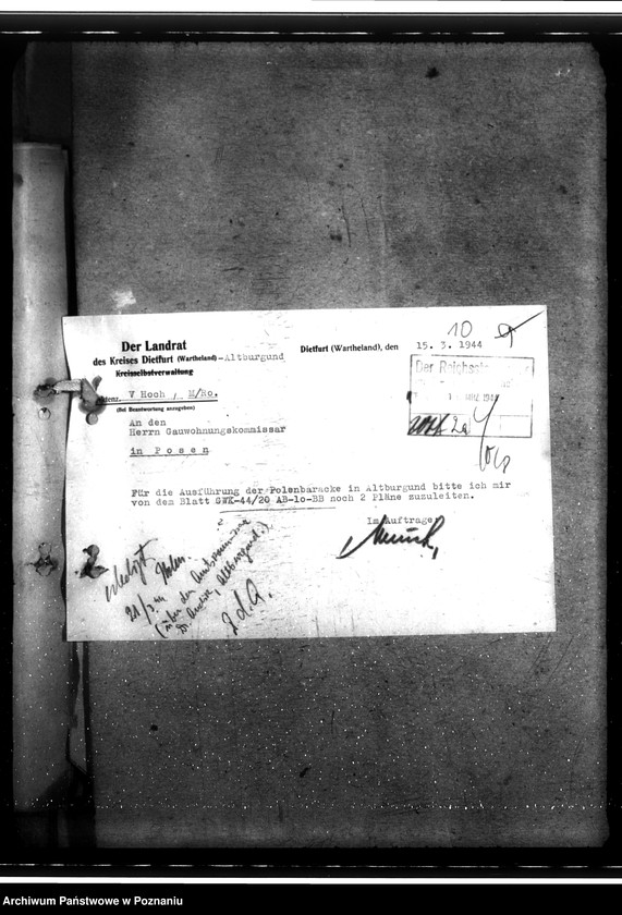 Obraz 16 z jednostki "Bau von Behelfsheimen in Altburgund (Szubin). Polenbaracken"