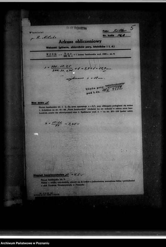 image.from.unit.number "Tartak parowy R. Nitsche w Boruji Starej powiat wolsztyński nr woj. kotła 4552"