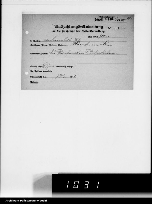 Obraz 16 z jednostki "9 Kassenbelege nr 3648-3899"