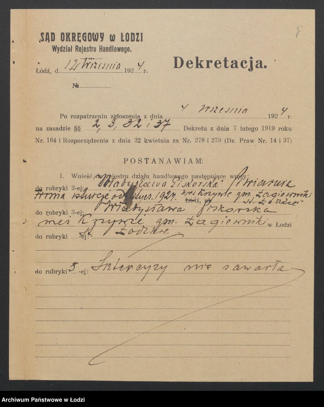 Obraz 10 z jednostki "Władysława Piskorska – piwiarnia"