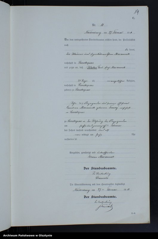 image.from.unit.number "Sterbe-Neben-Register Nr 1 - 61"