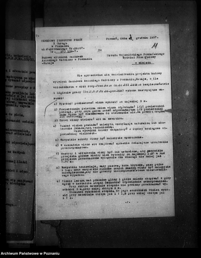 image.from.unit.number "Zatwierdzenie zakładu przemysłowego /wytwórni dachówek/ Firmy Kędziora na Ratajach"