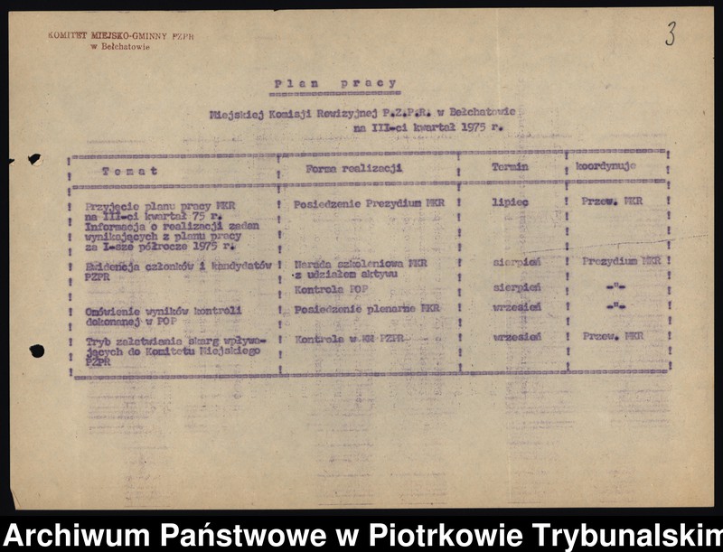 Obraz 10 z jednostki "[Protokoły z posiedzeń Egzekutywy Komitetu Miejsko-Gminnego PZPR w Bełchatowie]"
