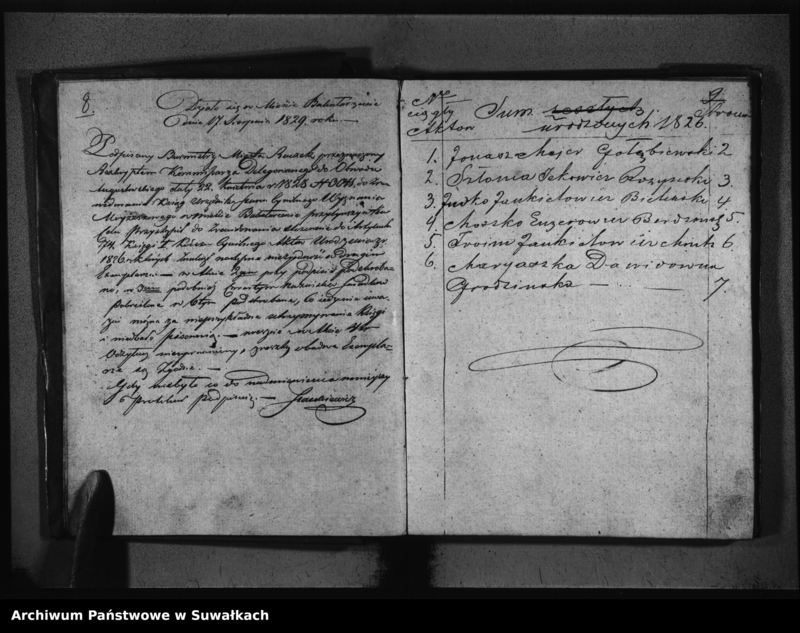 image.from.unit.number "Akta Urodzonych, Umarłych i Zaślubionych Urzędnika Stanu Cywilnego Wyznania Mojżeszowego Okręgu Bakałarzewo 1826"
