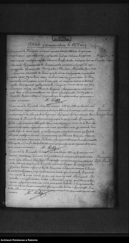 image.from.unit "[Duplikat akt urodzonych, zaślubionych i zmarłych parafii Rzeczniów za 1874 r.]"