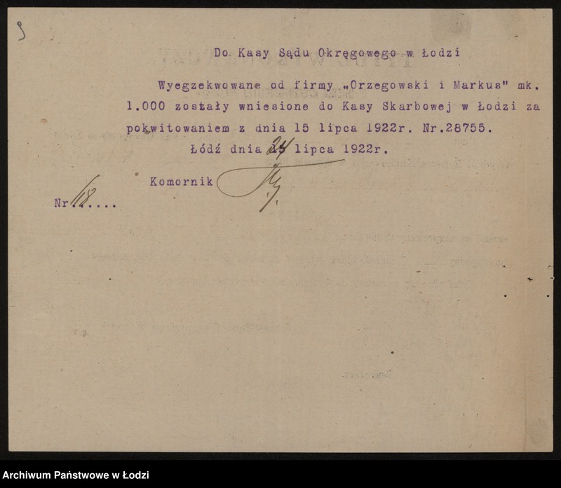 Obraz 11 z jednostki "J. Markus i A. Orzegowski – detaliczna sprzedaż wyrobów jedwabnych"