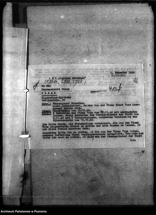 Obraz 20 z jednostki "Aktion Warschau. Unkosten und Erlös"