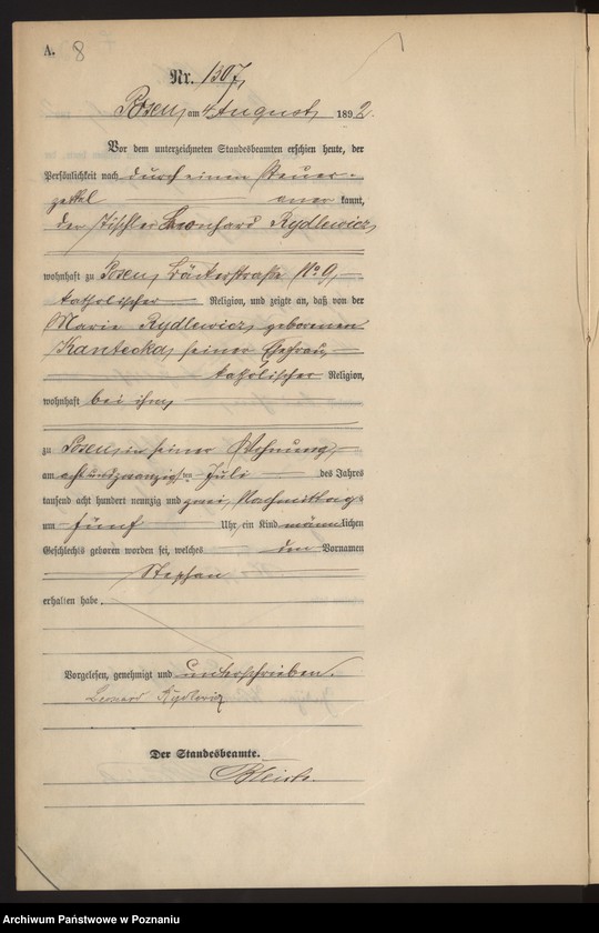 Obraz 11 z jednostki "Księga urodzeń t. IV"