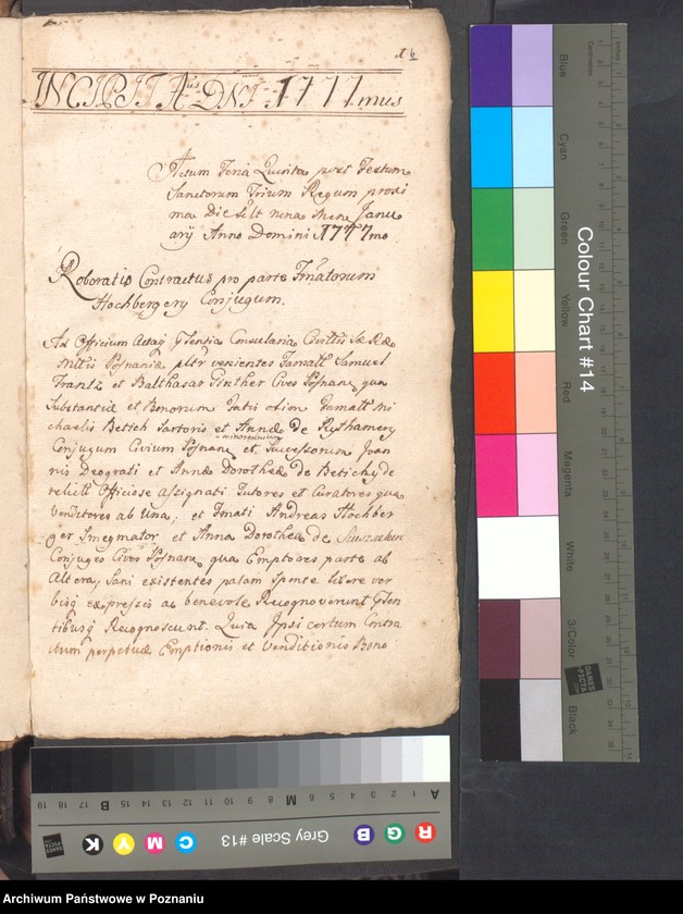 Obraz 7 z jednostki "Prothocollum nobilis officii consularis civitatis SR.Mtis Posnaniae sub notariatu nobilis Michaelis Rürer, SR.Mtis secretarii connotatum ad anno 1777 ad annum 1780."