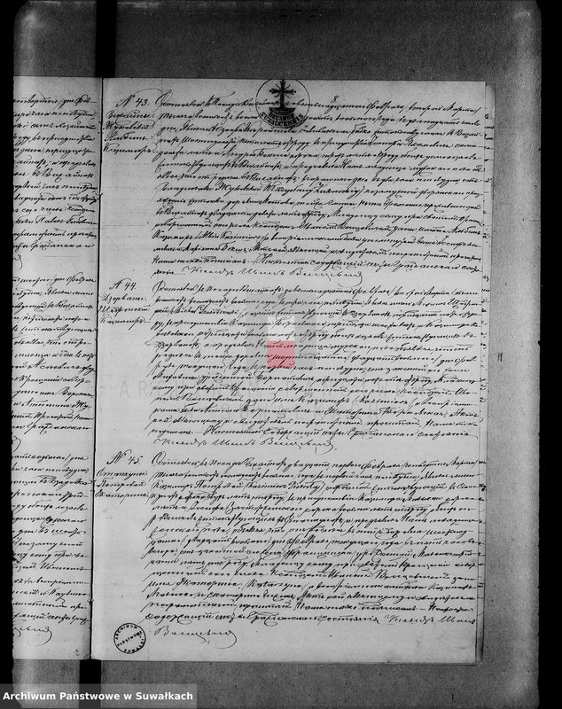 Obraz 19 z jednostki "Duplikat aktov graždanskogo sostojanija vižajnskogo prichoda suvalskogo uezda o roždenii, brakosočetanii i smerti na 1888 god"