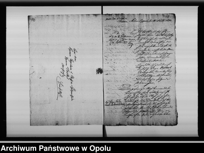 image.from.unit.number "Acta von Bestellung eines Preuss[ischen] Militair Platz Commandanten bei der Stadt Oppeln Vol. I de anno 1813"