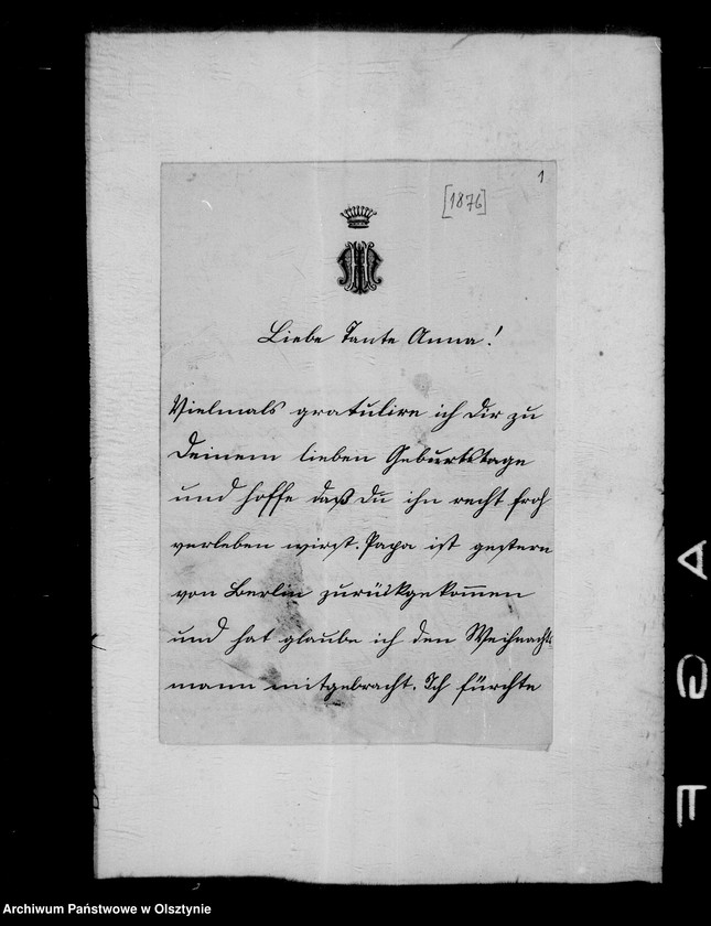 image.from.unit.number "/Therese Gfin Hahn- Kuchelmiss, spätere Gfin Bernsdorff auf Dreilützow mit der Grossichte Alette an ihre Tante Anna Gfin lehndorff geb. Hahn/"