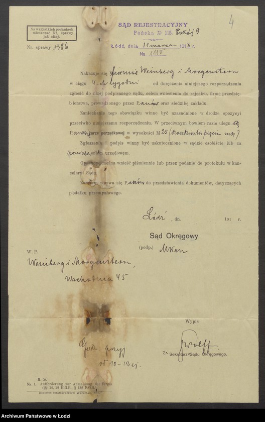 Obraz 6 z jednostki "Jakób Weinberg - sprzedaż towarów manufakturowych"