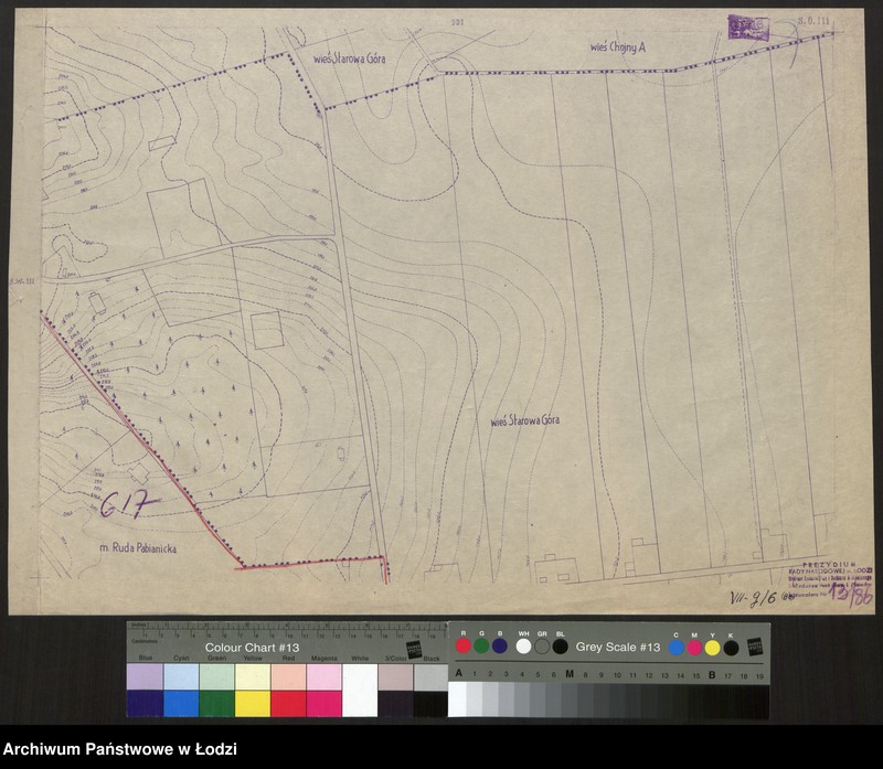 Obraz 1 z jednostki "Plan m. Łodzi 1:2000 z oznaczeniem podziału miasta na Obwody Komitetów Blokowych. Sekcja SO 111"