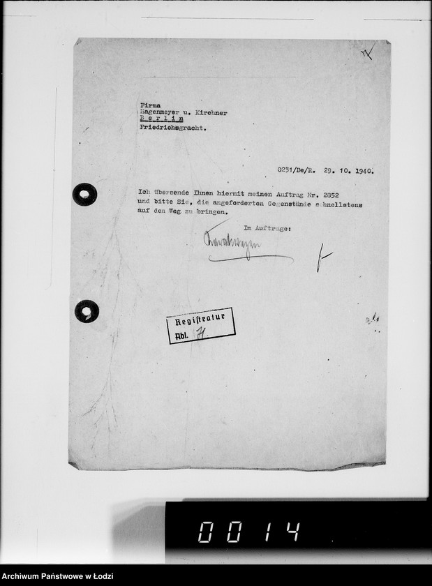 Obraz 12 z jednostki "[Korespondencja z urzędami, firmami i instytucjami] Lit.Ha-Hem."