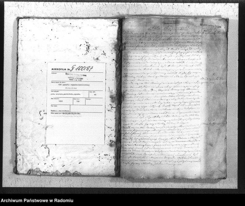 Obraz 3 z jednostki "[Duplikat akt urodzonych, zaślubionych i zmarłych parafii Brzóza w roku 1850]"