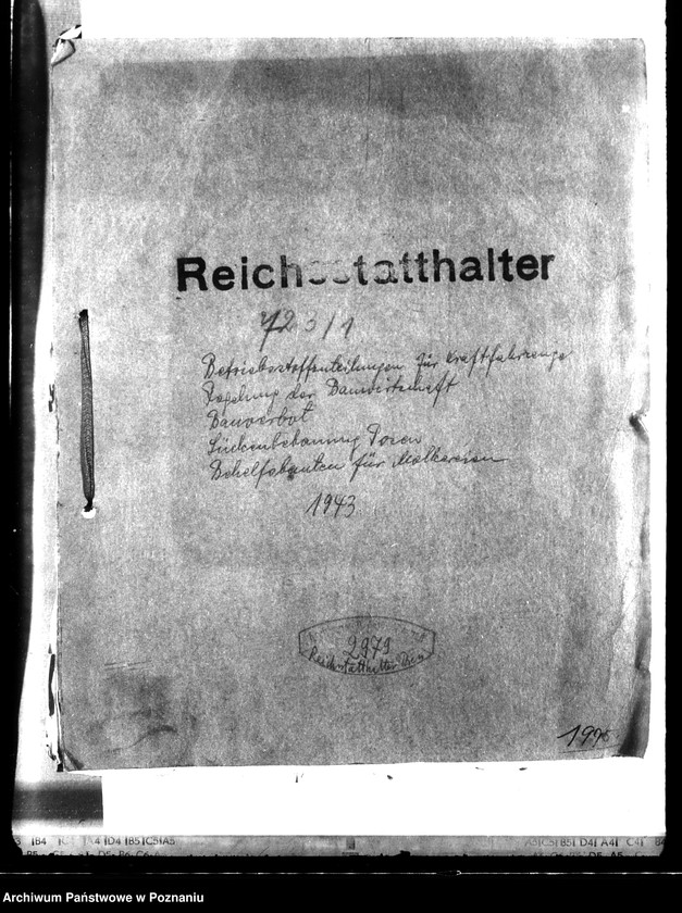 Obraz 4 z jednostki "Betriebsstoffzuteilungen für Kraftfahrzeuge. Regelung der Bauwirtschaft. Bauverbot. Lückenbebauung Posen. Behelfsbauten für Molkereien."