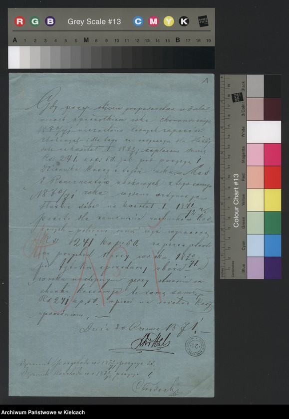 image.from.unit.number "Dowody rozchodu kasy dóbr Dalowice za 1871/72 r"