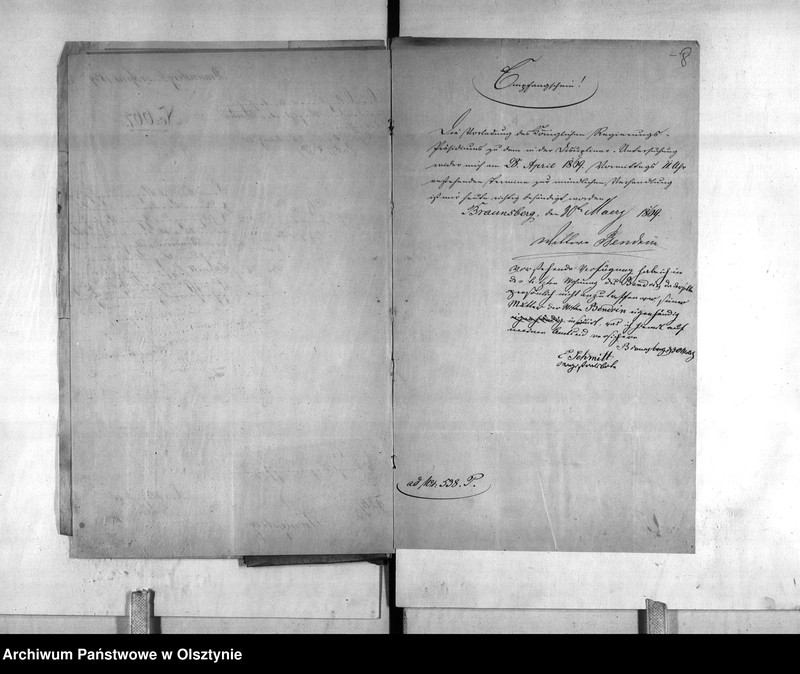 image.from.unit.number "Disziplinar-Untersuchung gegen den Registrator Bendrin [Wilhelm] zu Braunsberg"