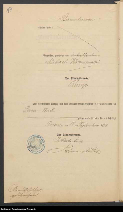 Obraz 19 z jednostki "Die von den Verlobten beigebrachten Urkunden zur Eheschliessung pro 1899"