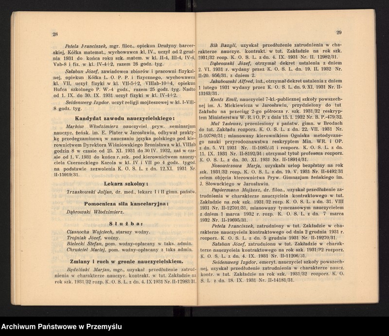 image.from.unit.number "Państwowe Gimnazjum II im. Augusta Witkowskiego w Jarosławiu. Sprawozdanie za rok szkolny 1931/32"