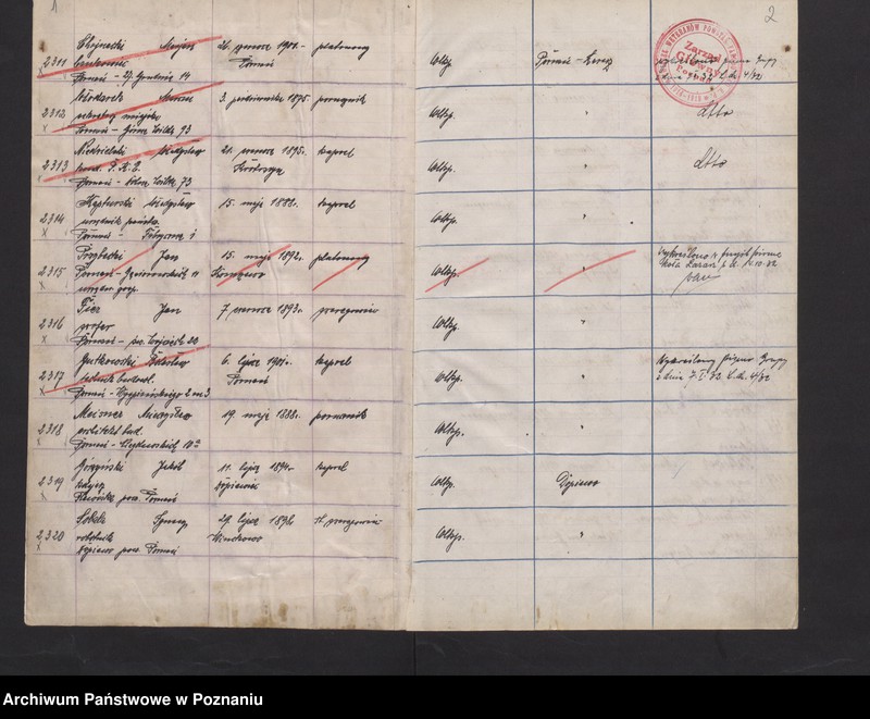 image.from.unit.number "Spis członków Związku Weteranów Powstań Narodowych od 2311 - 3540a."