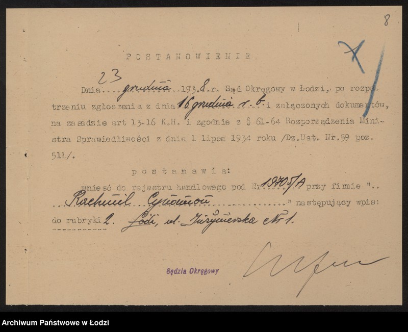 Obraz 10 z jednostki "Rachmil Cynamon- sprzedaż cielęciny"