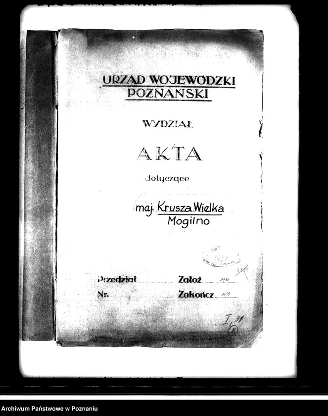 Obraz 4 z jednostki "Majątek Krusza Wielka powiatu mogileńskiego przymusowy wykup /prace pomiarowe/"