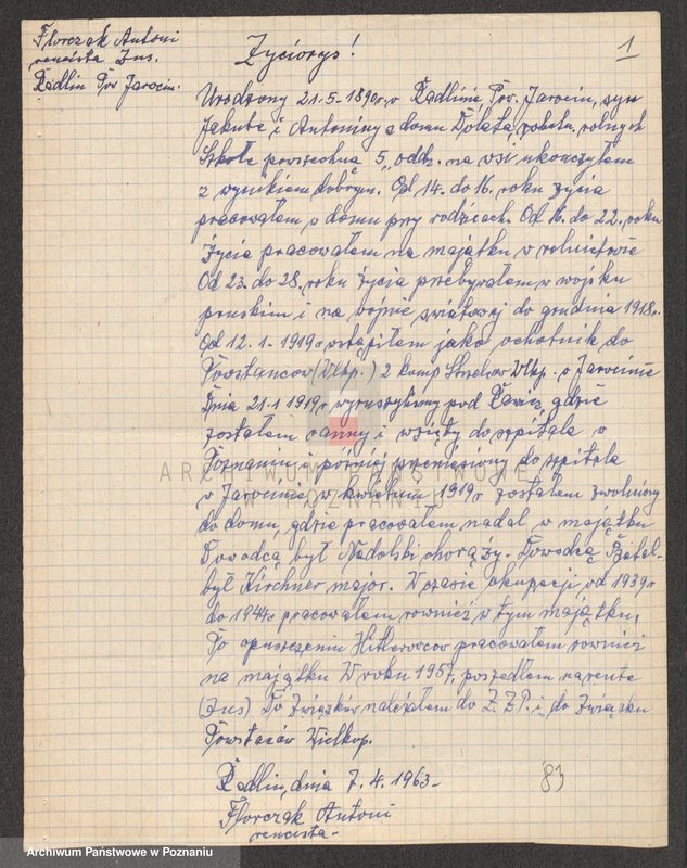 Obraz 14 z jednostki "Życiorysy powstańców wielkopolskich: F - tom ll /Florczak Antoni - Furmański Jan/."