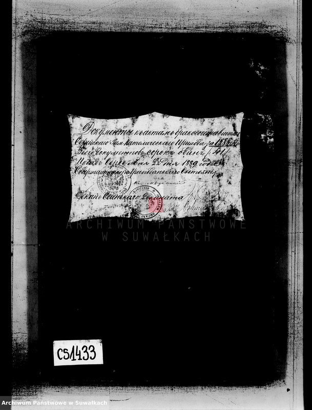 Obraz 3 z jednostki "Dokumenty k aktom brakosočetavšichsja Serejskago Rimsko-Katoličeskago Prichoda za 1888 god"