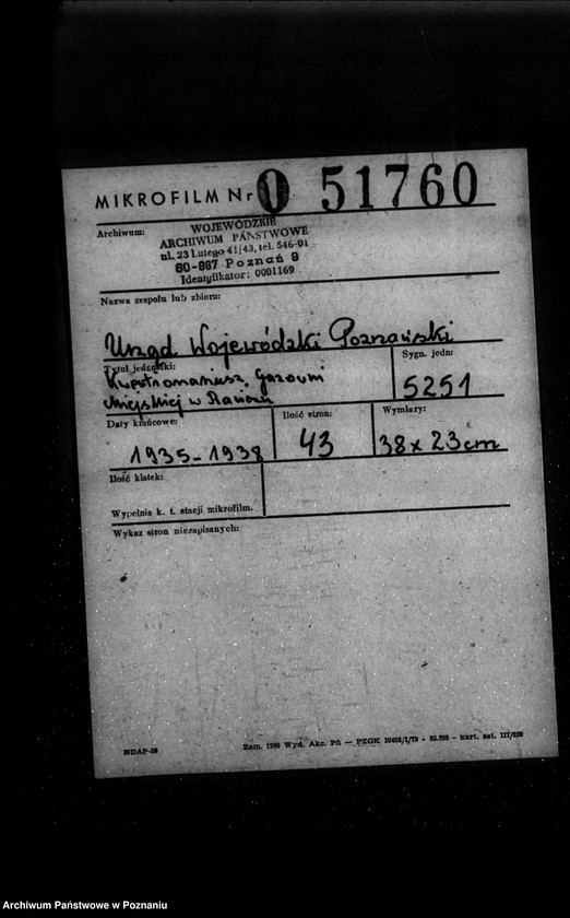 Obraz 2 z jednostki "Kwestionariusz Elektrowni Miejskiej w Rawiczu"