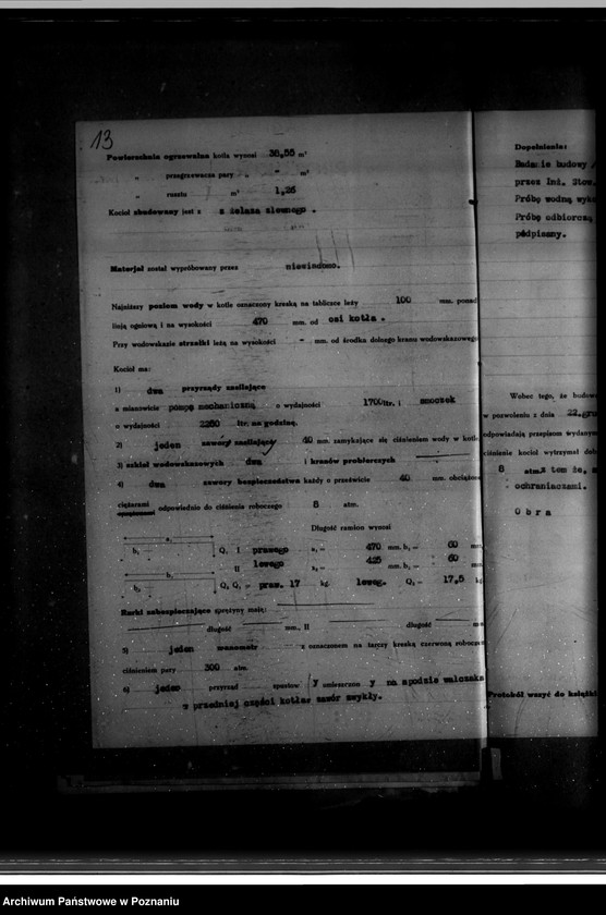 Obraz 18 z jednostki "Gorzelnia J. Świniarskiej Dominium Obra powiat wolsztyński nr woj. kotła 5302"